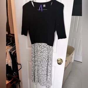 Seraphine Black & White Knitted Top Maternity & Nursing Dress